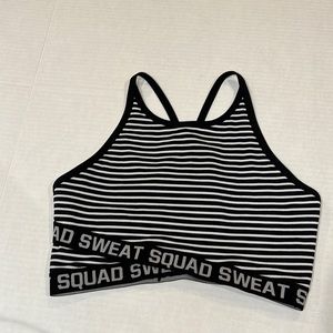 Lorna Jane Sweat Squad Striped Sports Bra Size S